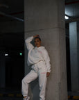 underground full body shot in white full set